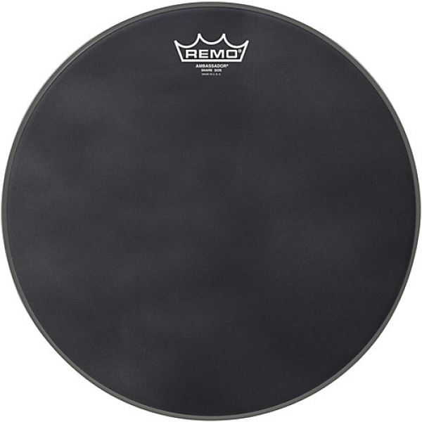 Remo 14'' Black Suede Ambassador Hazy Snare Side  